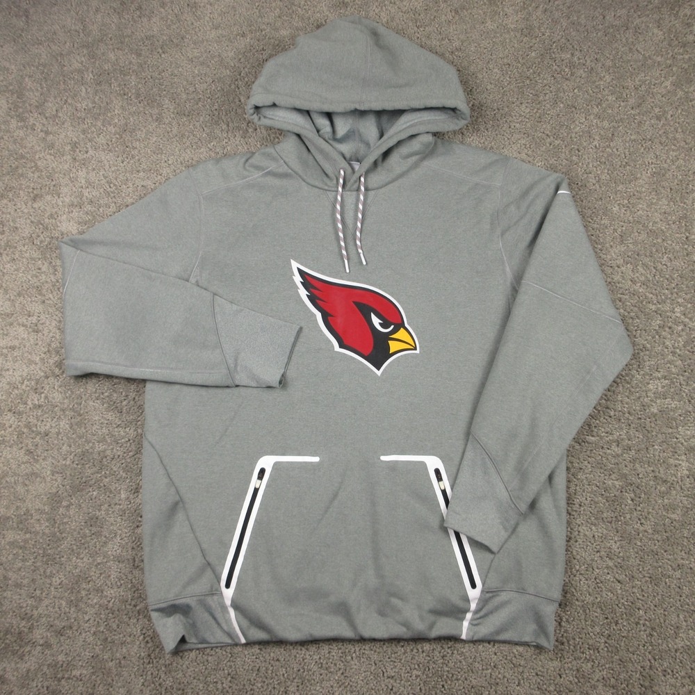 Arizona Cardinals Sweater Mens XL Gray Hoodie Sweatshirt Nike Thermafit Fleece